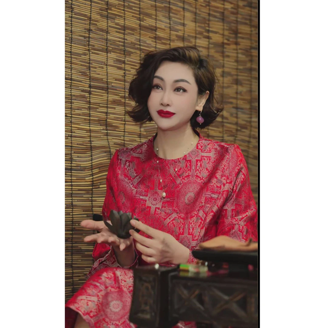 【宋锦连衣裙】MG8803款优雅气质中国风新中式ins蕾丝连衣裙夏季