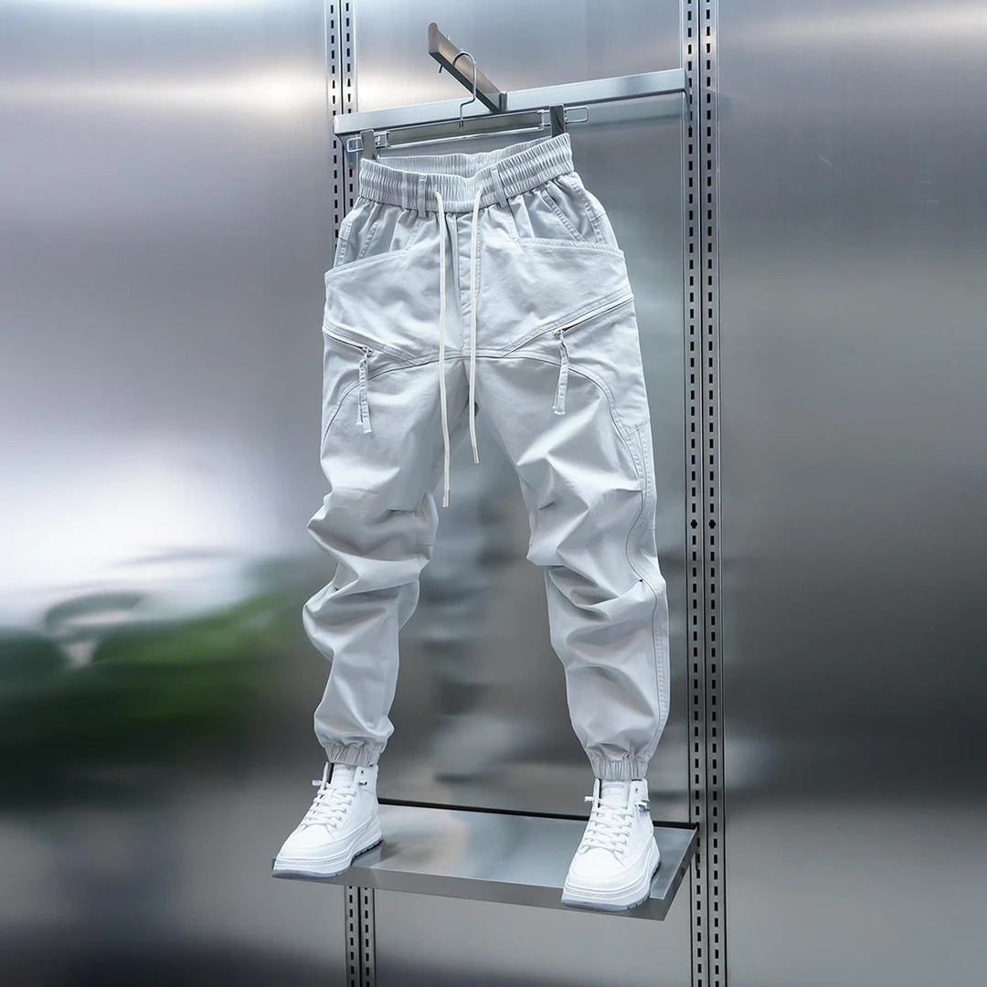 2026男士新款大口袋束脚休闲裤潮流新款宽松小脚裤时尚痞帅工装裤