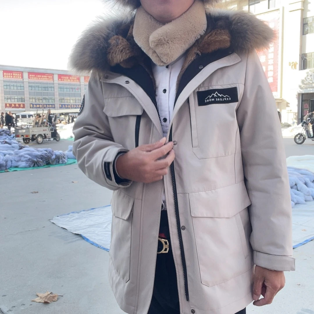 三醋酯纤维派克服男女同款真皮草