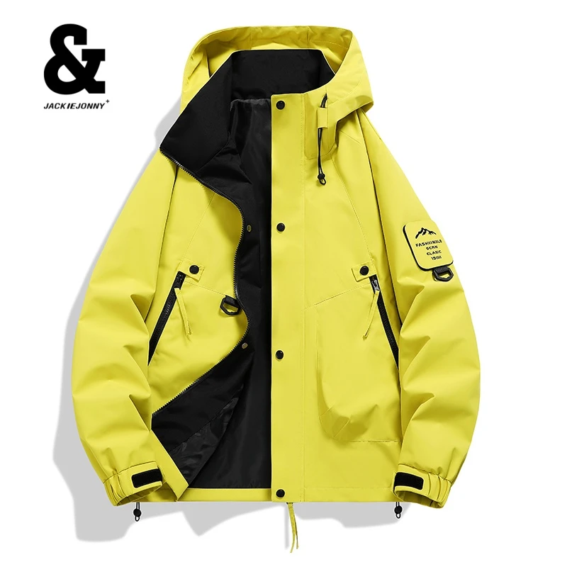 JACKIEJONNY户外工装外套情侣款冲锋衣单冲骑行服防风防水登山服