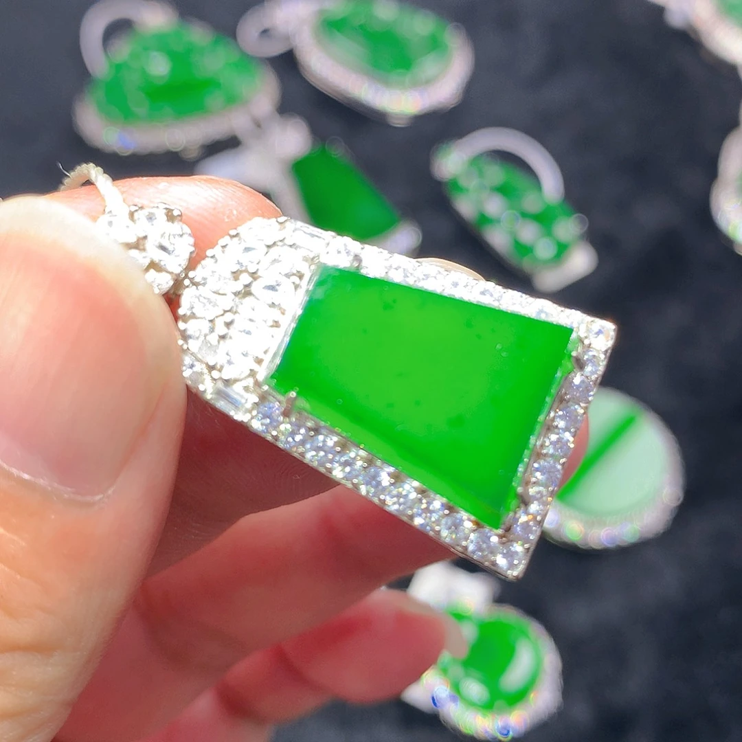 翡翠银S925镶嵌颈饰我