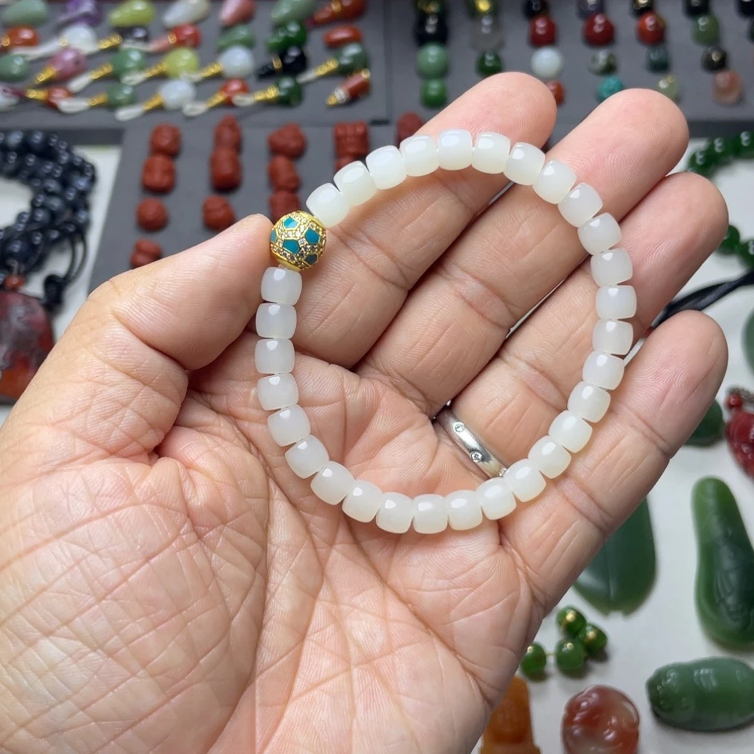 和田玉未镶嵌颈饰7*6mm