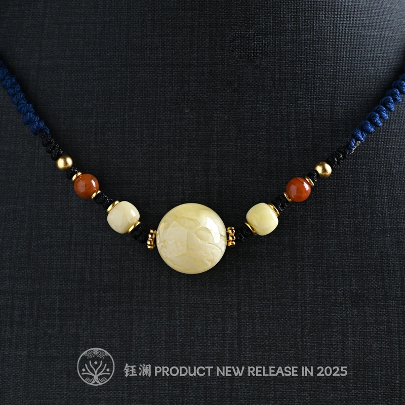 钰澜文玩【蜜糖】蜜蜡圆珠锁骨链-百搭设计款送礼新年