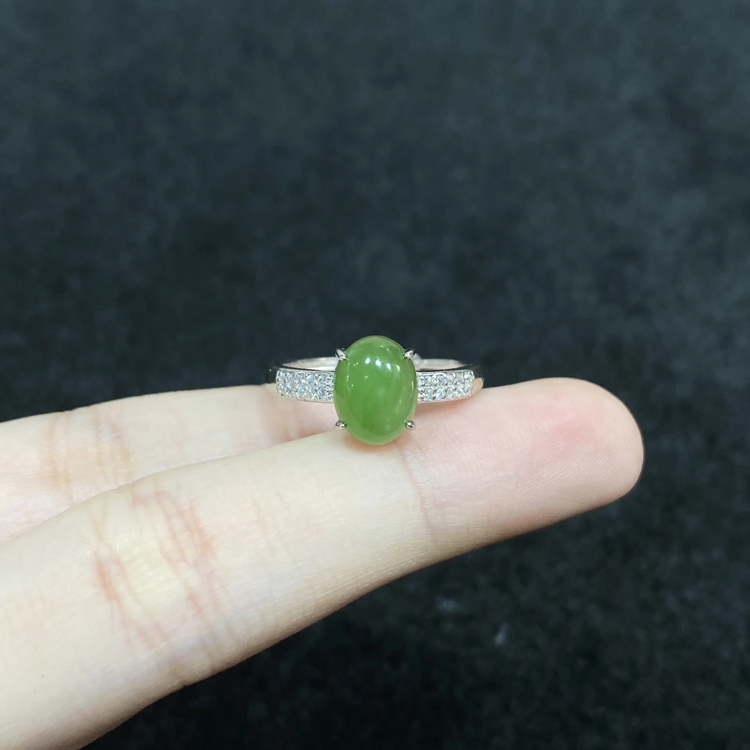 【小北严选】s925银和田玉戒指14-25H220X239【多样性发一件】约6*8mm