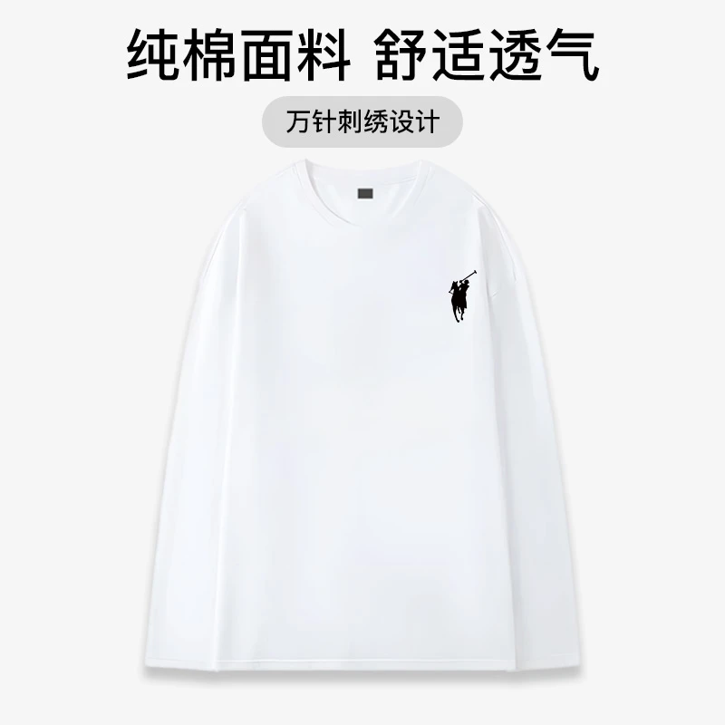 刺绣潮流时尚情侣款显瘦纯棉长袖-圆领休闲百搭韩版