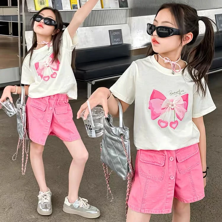 【清货】网红款粉色蝴蝶结裤裙套装 K1113 113 Q