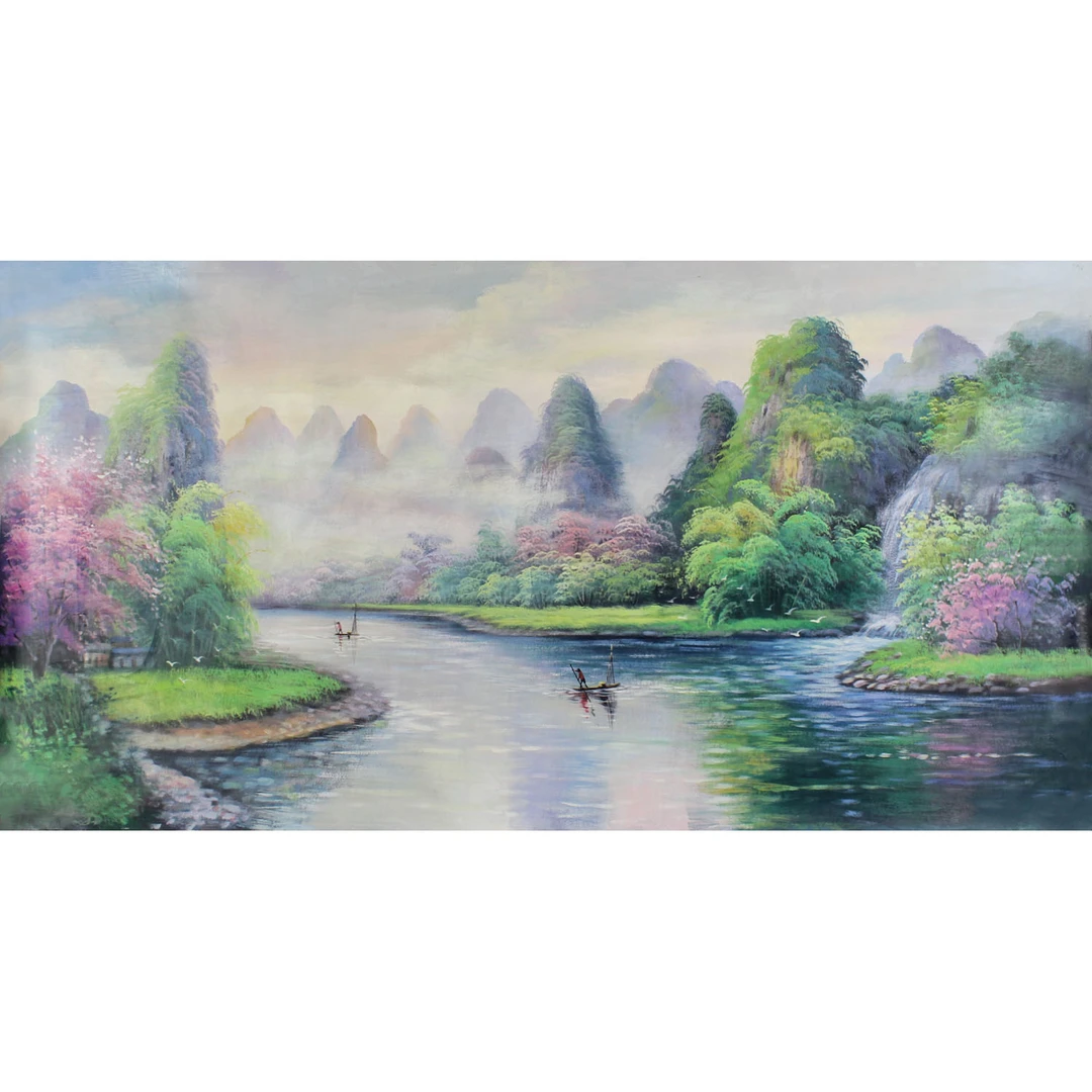 唐一晖国画山水画四尺风景装饰画纯手绘漓江美景图画芯未裱无框画