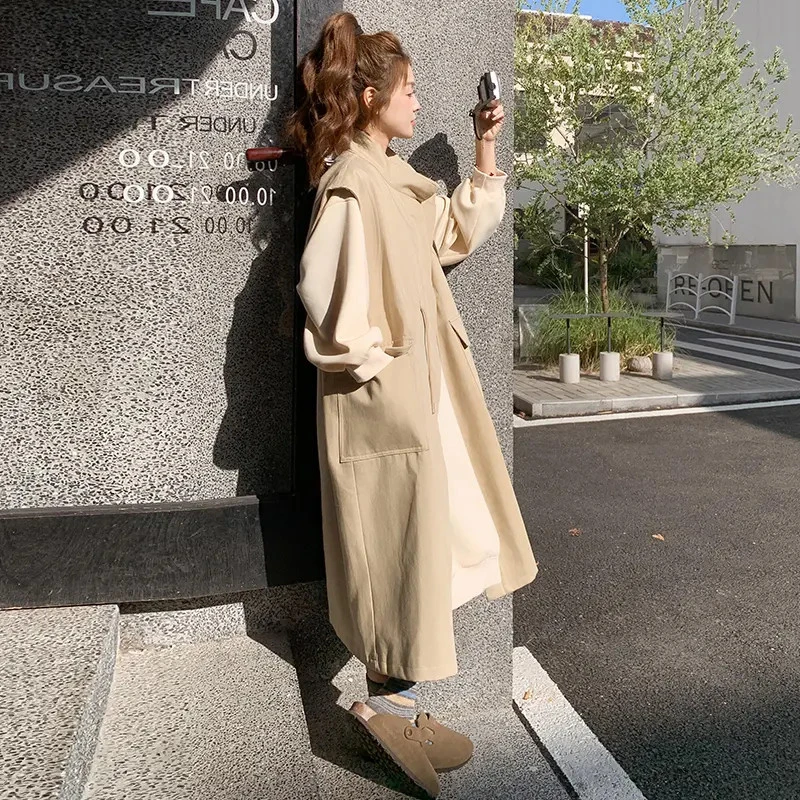 工装风衣马甲卫衣连衣裙套装裙女春秋2025新款两件套学院风韩系