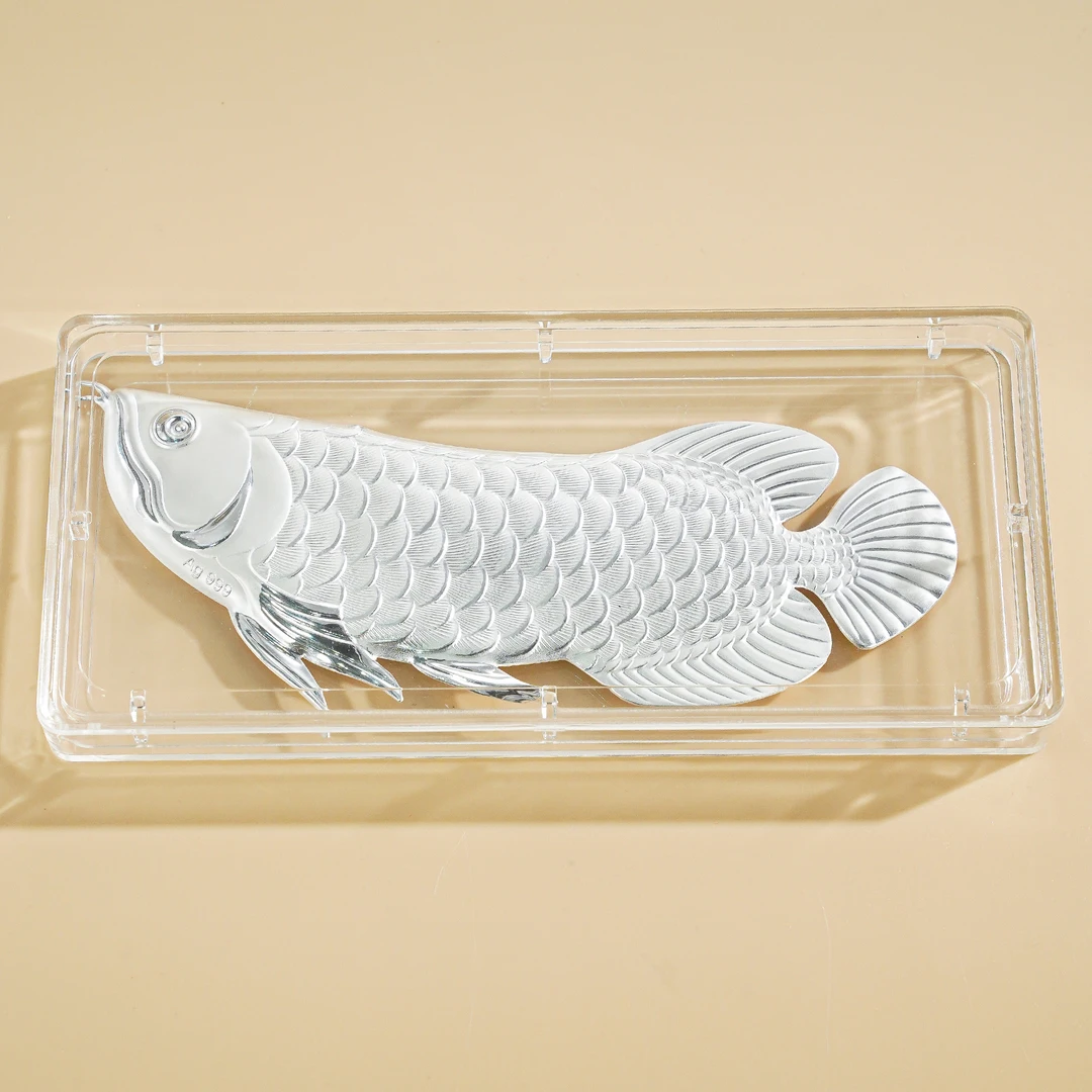 银都 足银银制品  9.5克银龙鱼银摆件