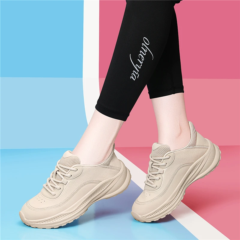 2025新款秋冬时尚复古运动休闲鞋女厚底增高百搭老爹鞋超轻跑步鞋