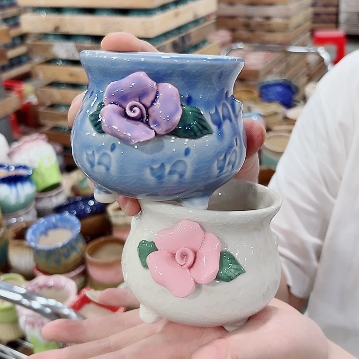 有孔.凑单10元陶瓷花盆发货！