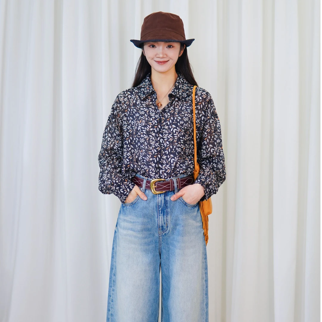 CHUN·「赫琳娜碎花衬衫」时尚休闲百搭宽松简约减龄设计感慵懒日常