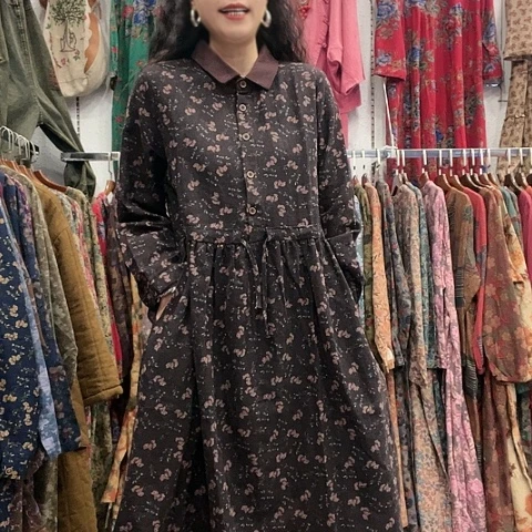 招财猫收腰麻裙887-13