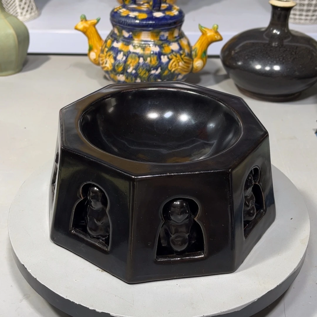 瓶用****7黑釉瓷器品相完美