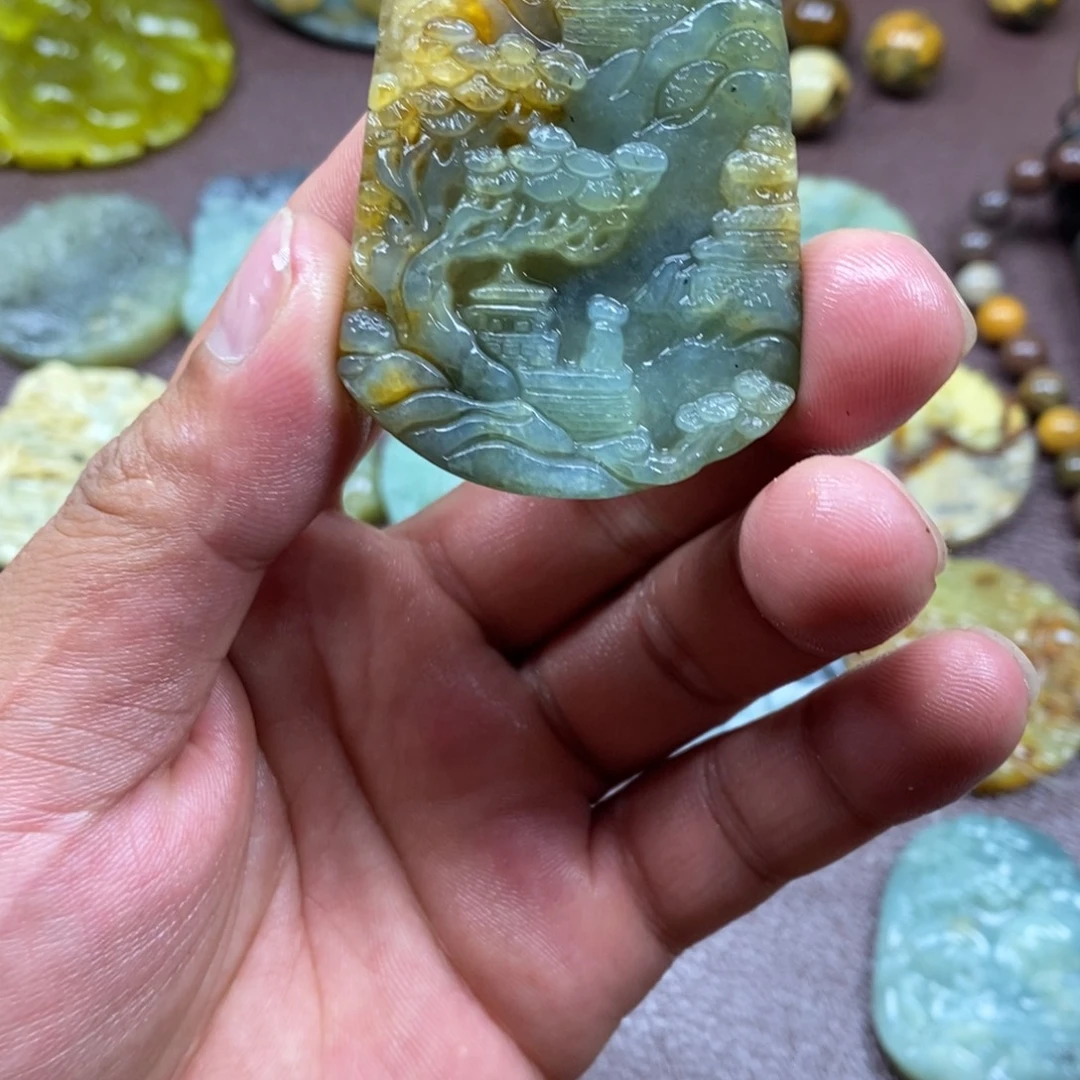 绿***叶未镶嵌岫玉吊坠(赠链)