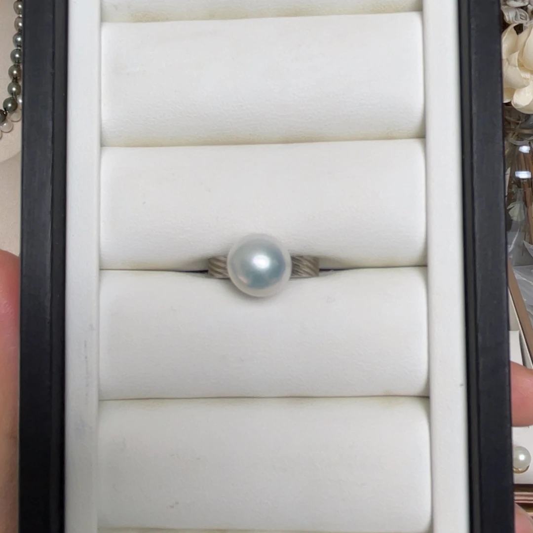 淡水珍珠戒指银S925镶嵌