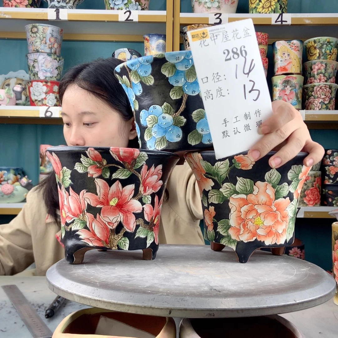 y***o景德镇手工花盆286
