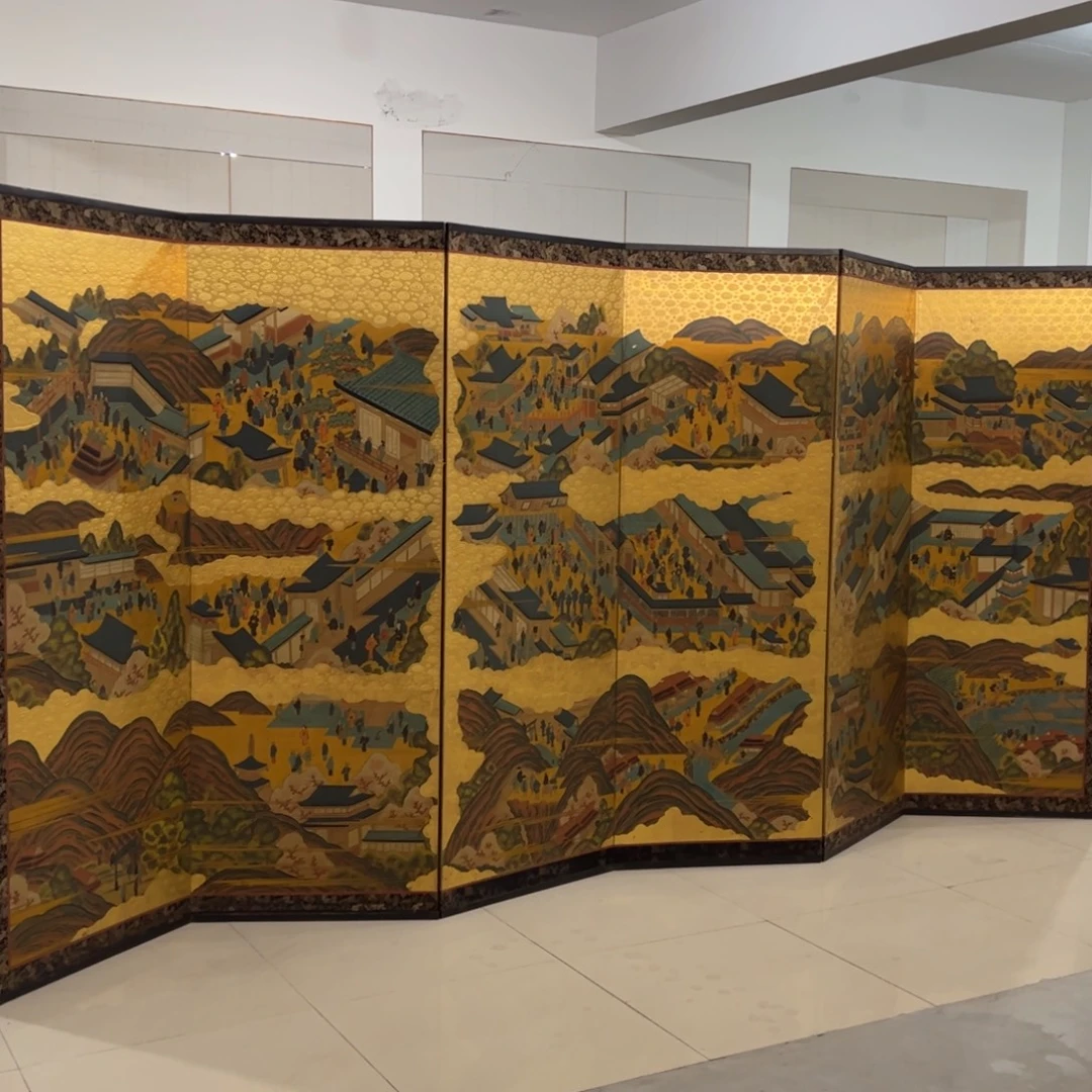 绘画屏风框画茶空间设计