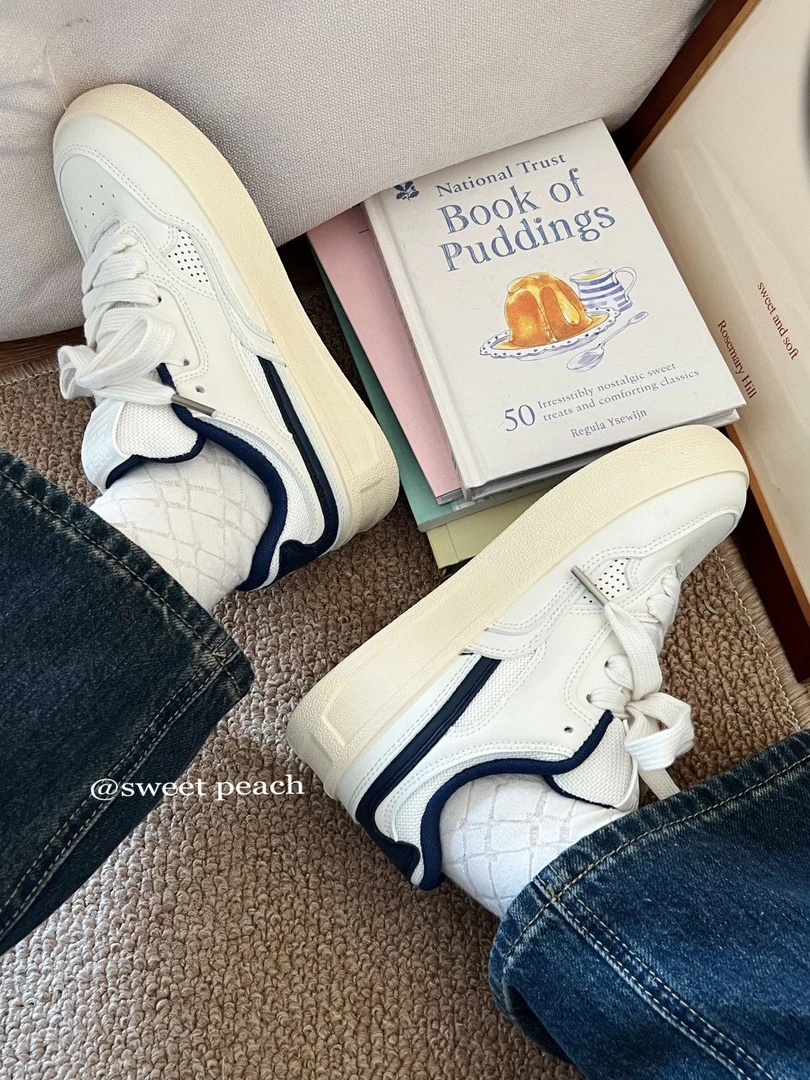 P09复古港风板鞋女2025春新款ins超火百搭小白鞋小众休闲运动鞋