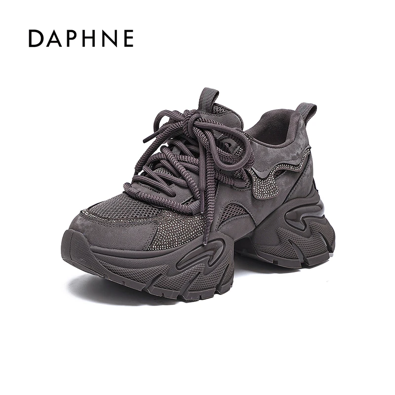 达芙妮运动老爹鞋女2025秋新款厚底增高不累脚休闲鞋潮流网面鞋LQ