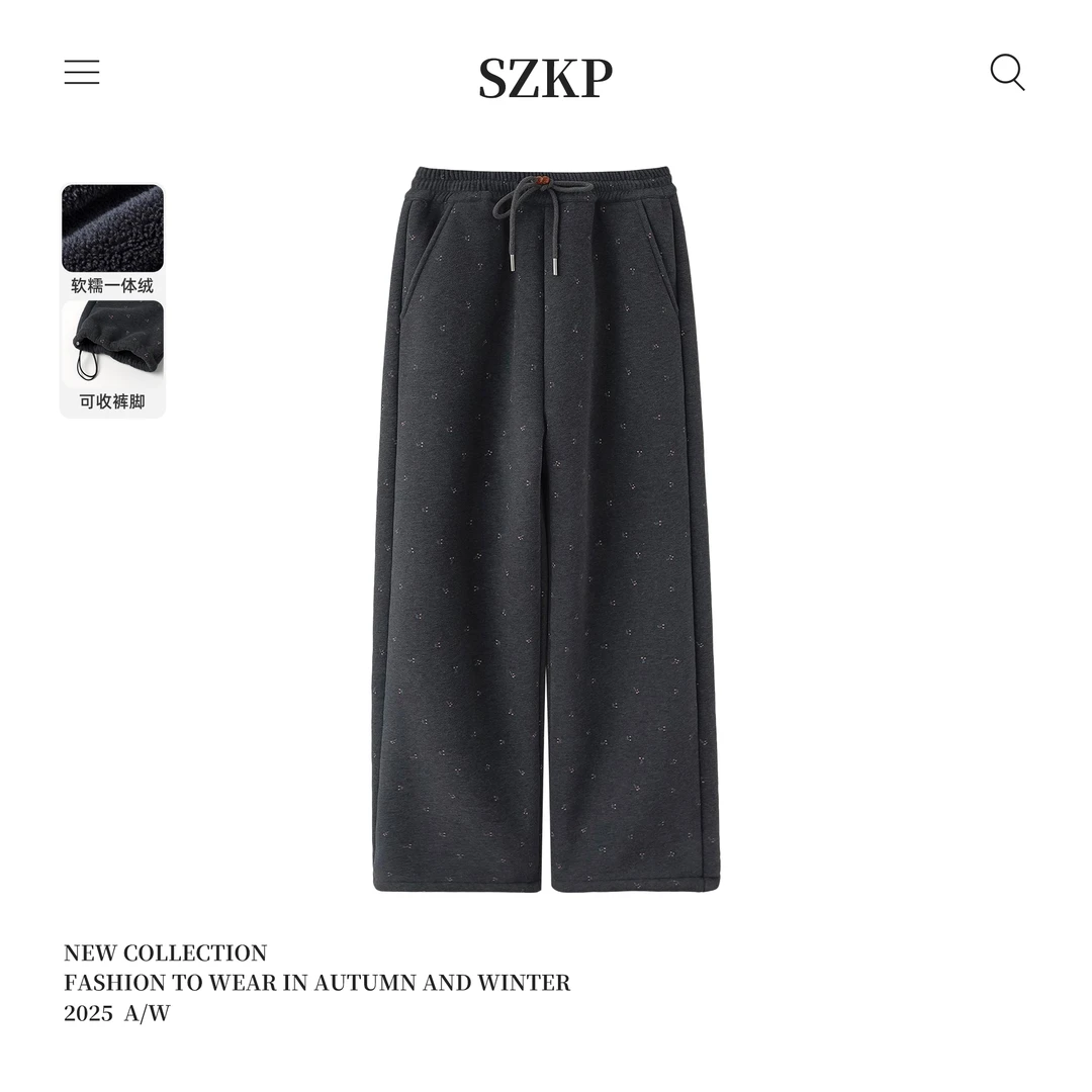 SZKP冬季新款女童装保暖裤子中大童休闲儿童加绒直筒裤JMKD557410