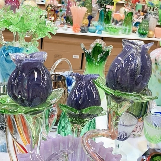 琉璃花瓶高45厘米口径7厘米