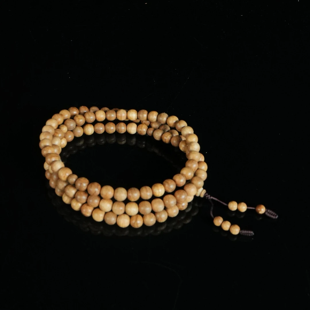 DY-B1987 西马虎斑纹金丝沉香念珠 0.8cm 14.08g