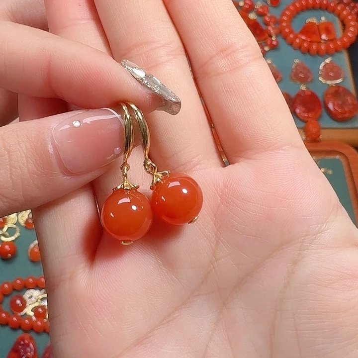 南红玛瑙银S925镶嵌11+冰红