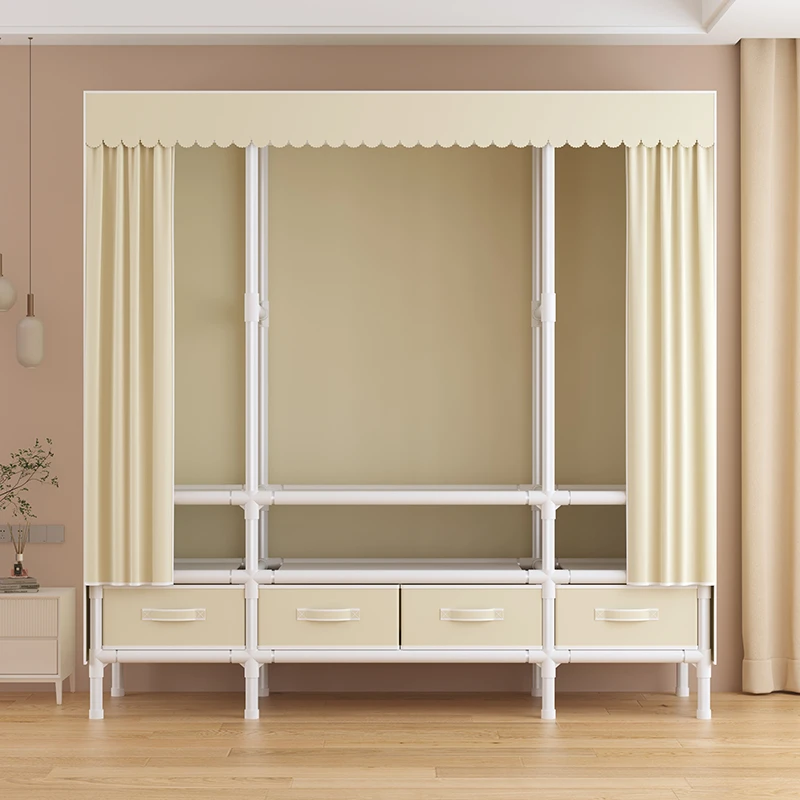 简易衣柜日式家用卧室出租房抽屉款承重置物衣橱大容量衣物收纳柜