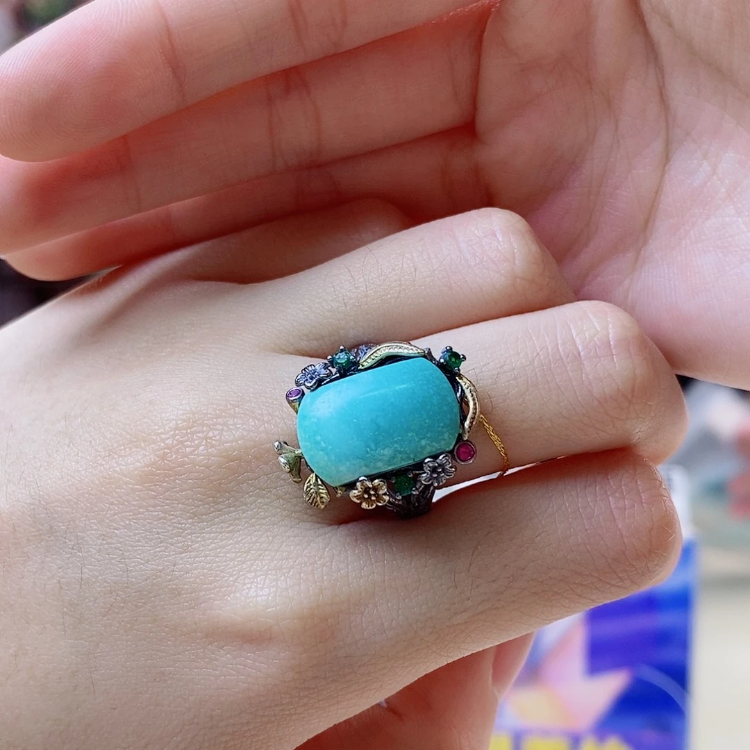 绿松石银S925镶嵌珠宝奇石