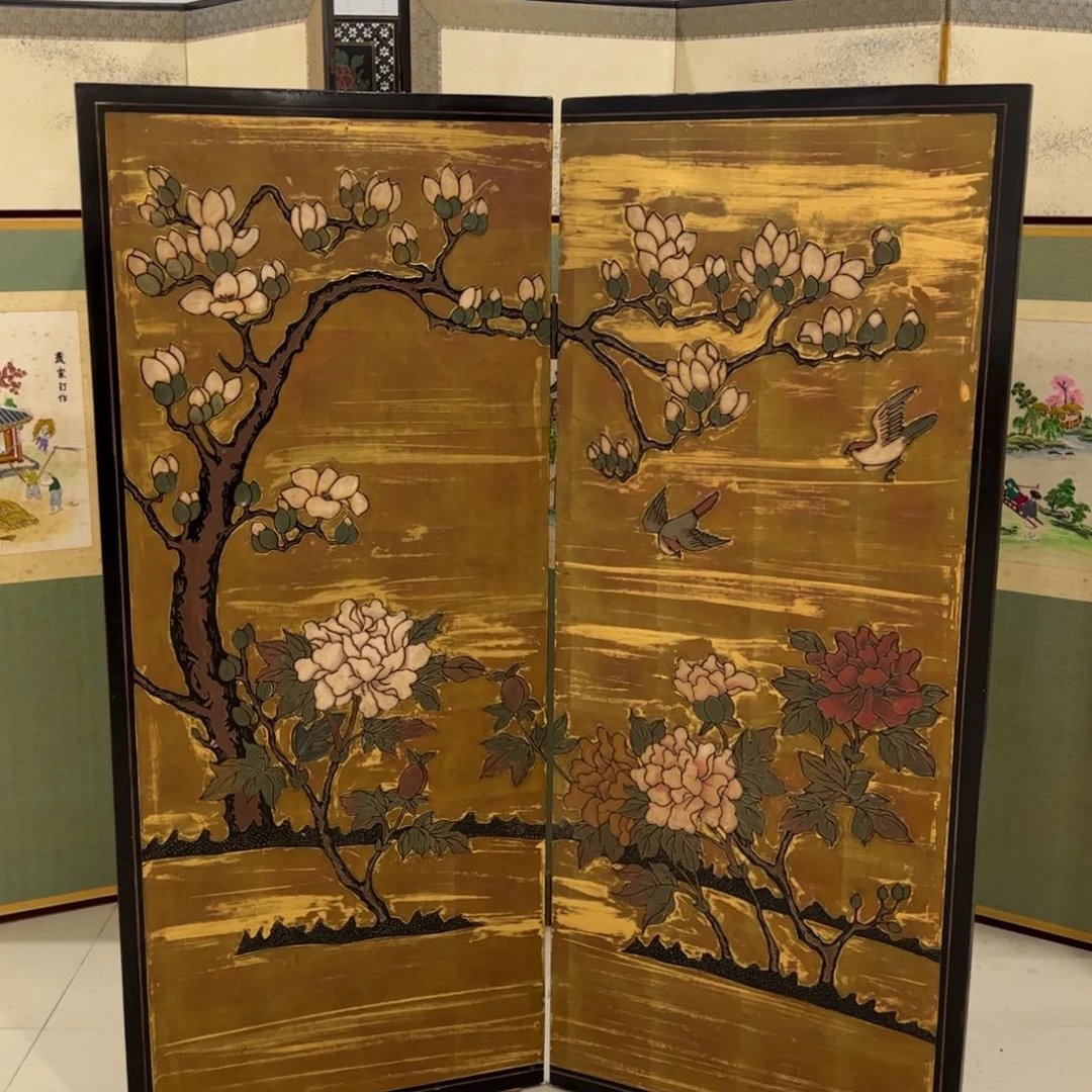 绘画屏风框画茶空间设计