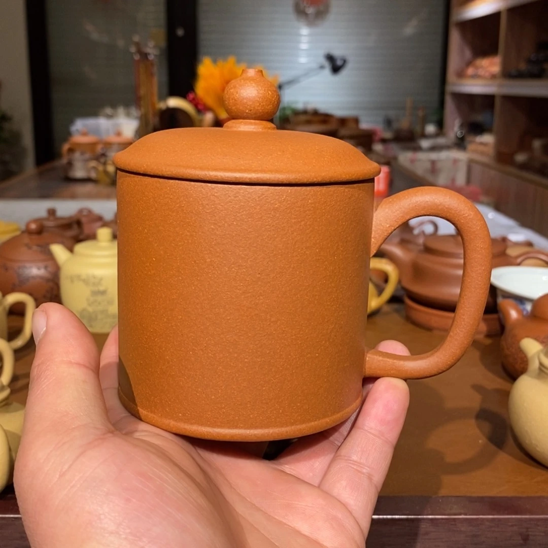 紫砂茶杯喜哥统炼降坡泥大盖杯400cc