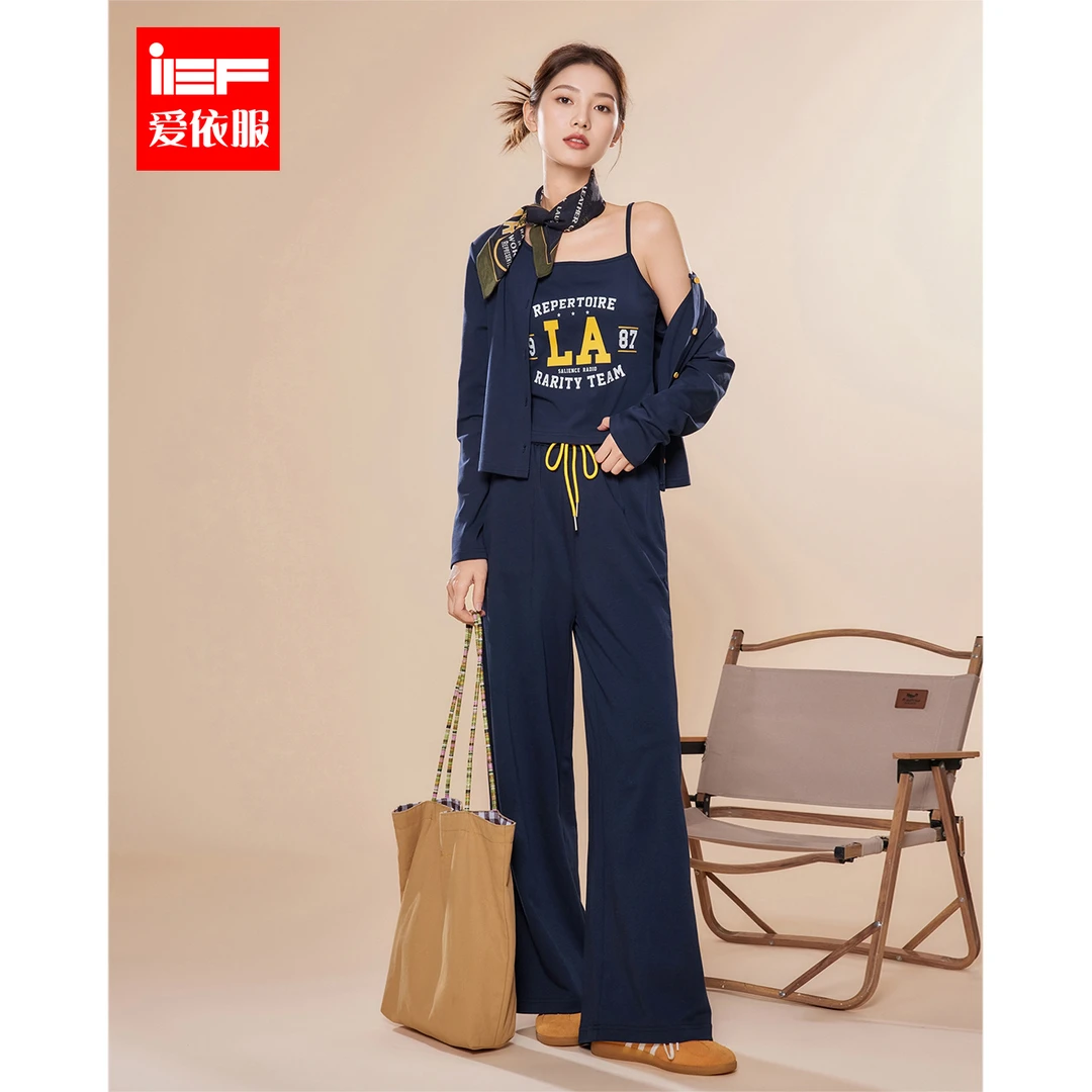 IEF/爱依服一整套2025秋季新款美式时尚休闲运动风上下三件套裤