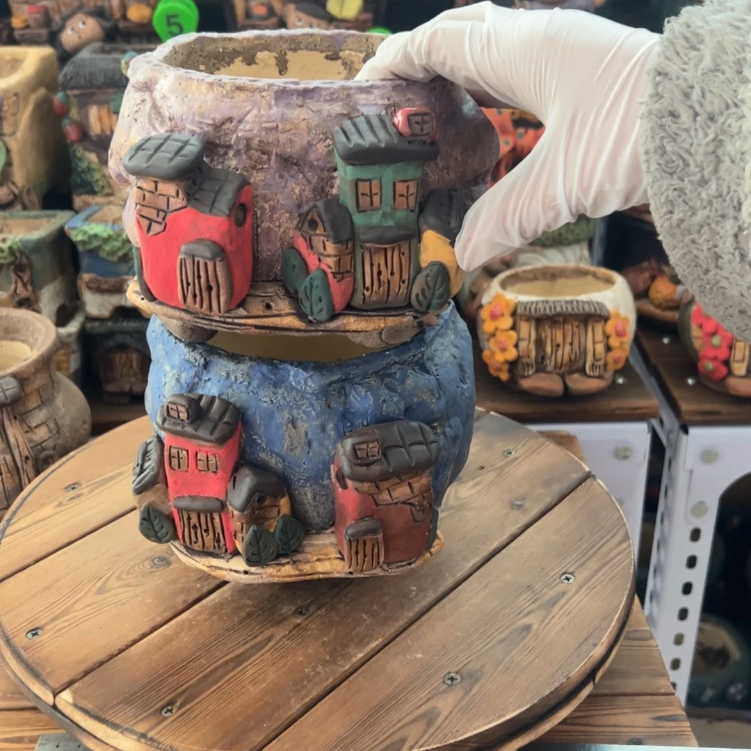 红陶淡**香嘻哈多肉花盆