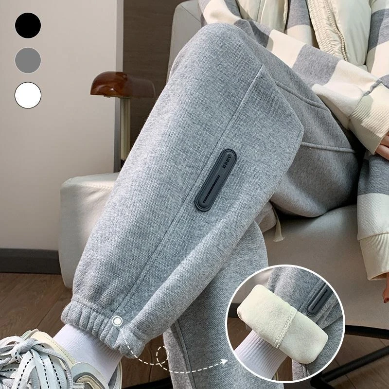 啄木鸟运动裤女秋冬小个子卫裤宽松束脚加绒厚款百搭灯笼休闲裤子