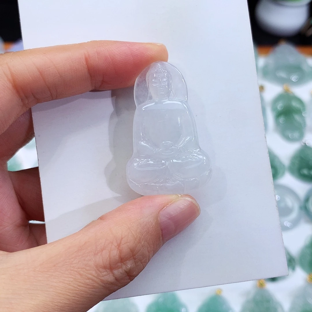 翡翠未镶嵌颈饰翡翠吊坠大日如来