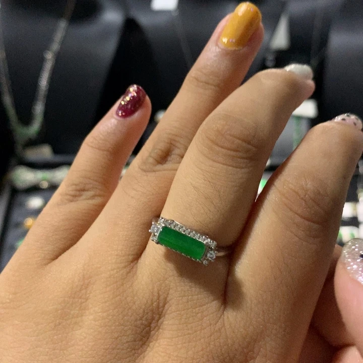 翡翠银S925镶嵌戒指