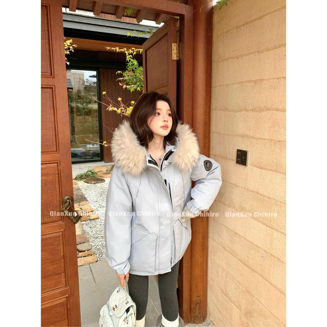 「冰川派克」秋冬时尚气质百搭洋气休闲减龄小众羽绒服QXQ5YRF8215A
