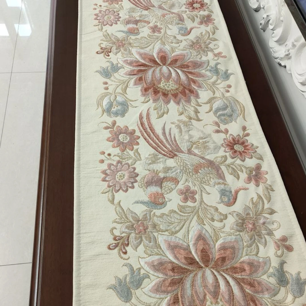 小鸟浅色桌旗床旗装饰电视柜盖巾