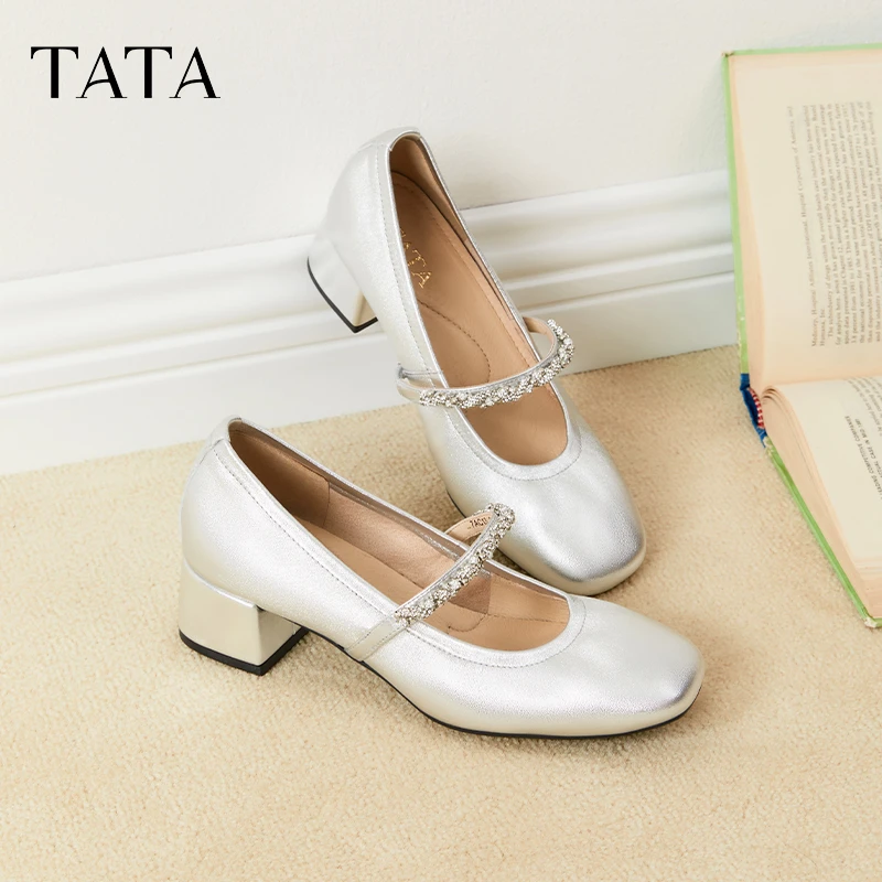 【前脚掌加宽0.5CM其他一样】TATA他她玛丽珍鞋女鞋芭蕾风7AC13AQ5