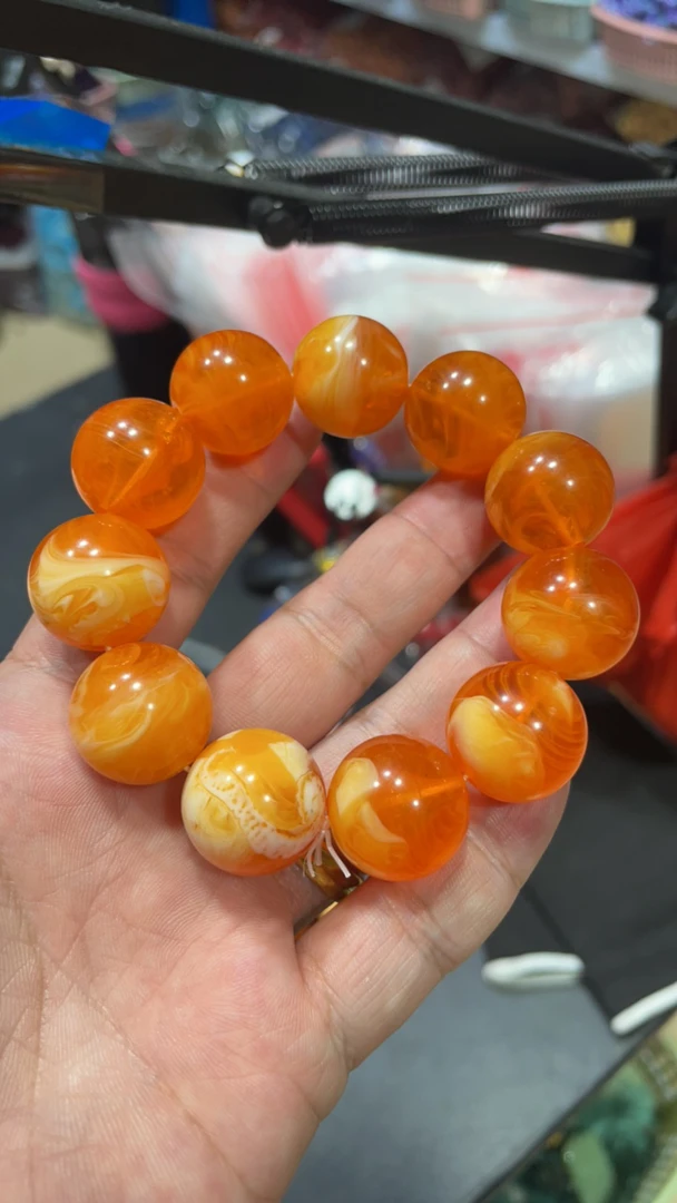 B 488   20 橘子白花蜜手串