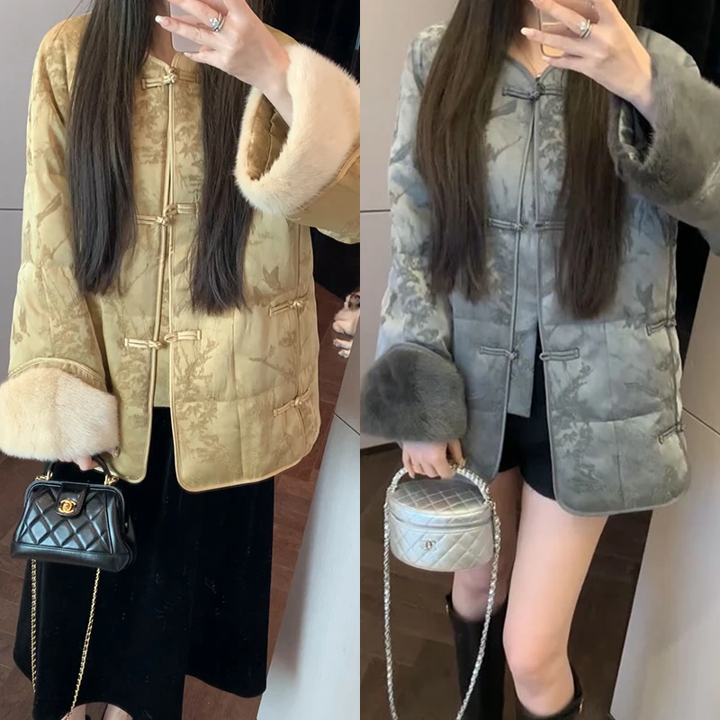 【mimius】&七七 新中式盘扣加厚保暖外套 汉服()F12198