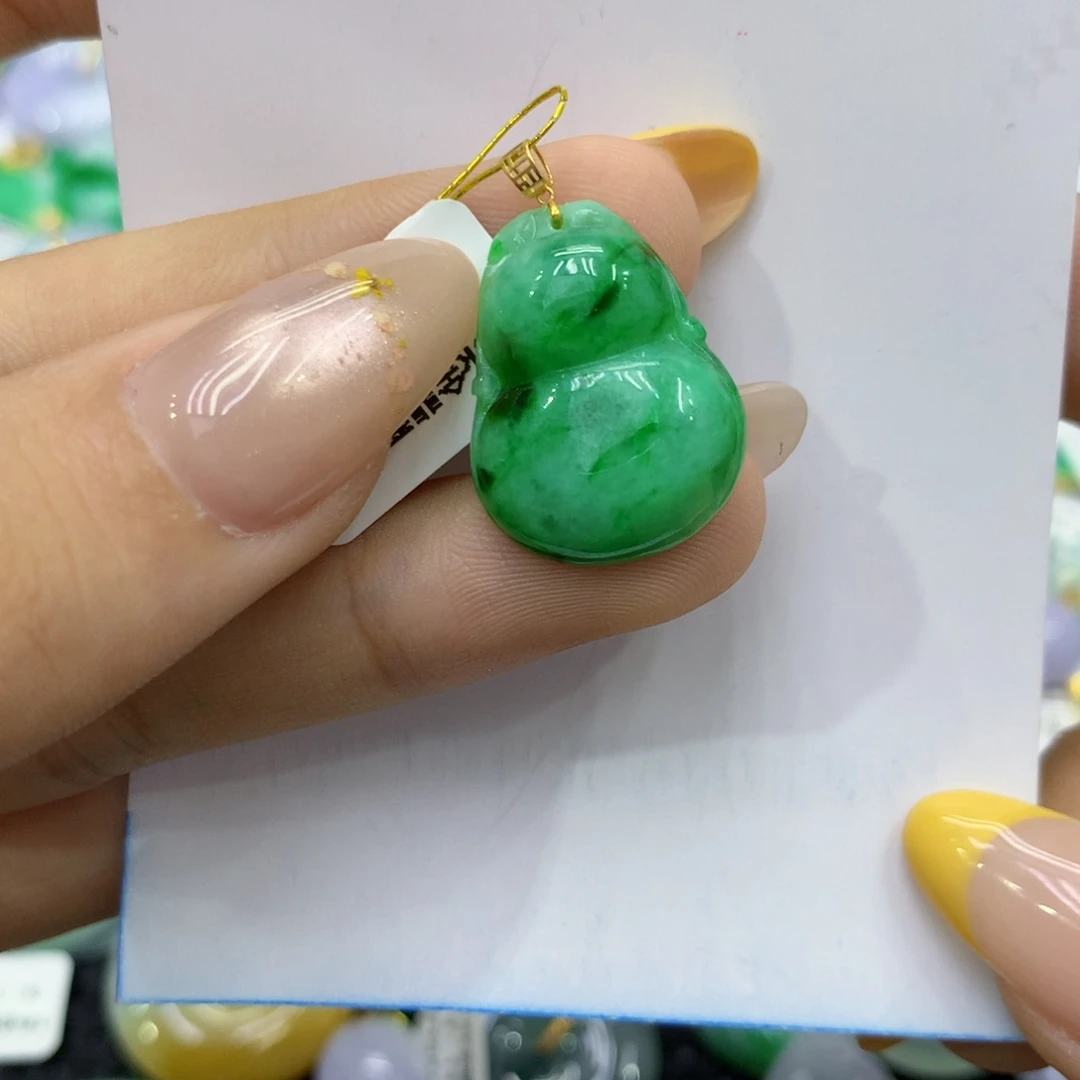 颈饰18K金镶嵌翡翠翡翠