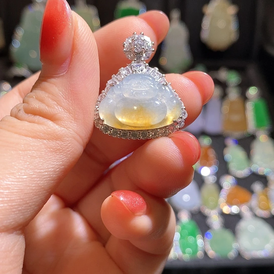 颈饰银S925镶嵌翡翠天然翡翠