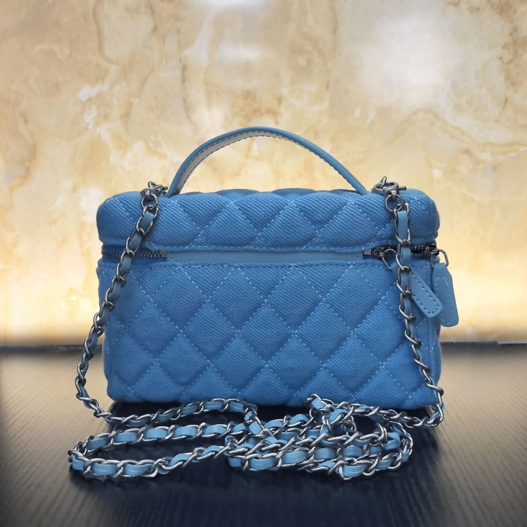 薇薇手工真皮包-蓝色-长19x高12-蓝饭盒A268