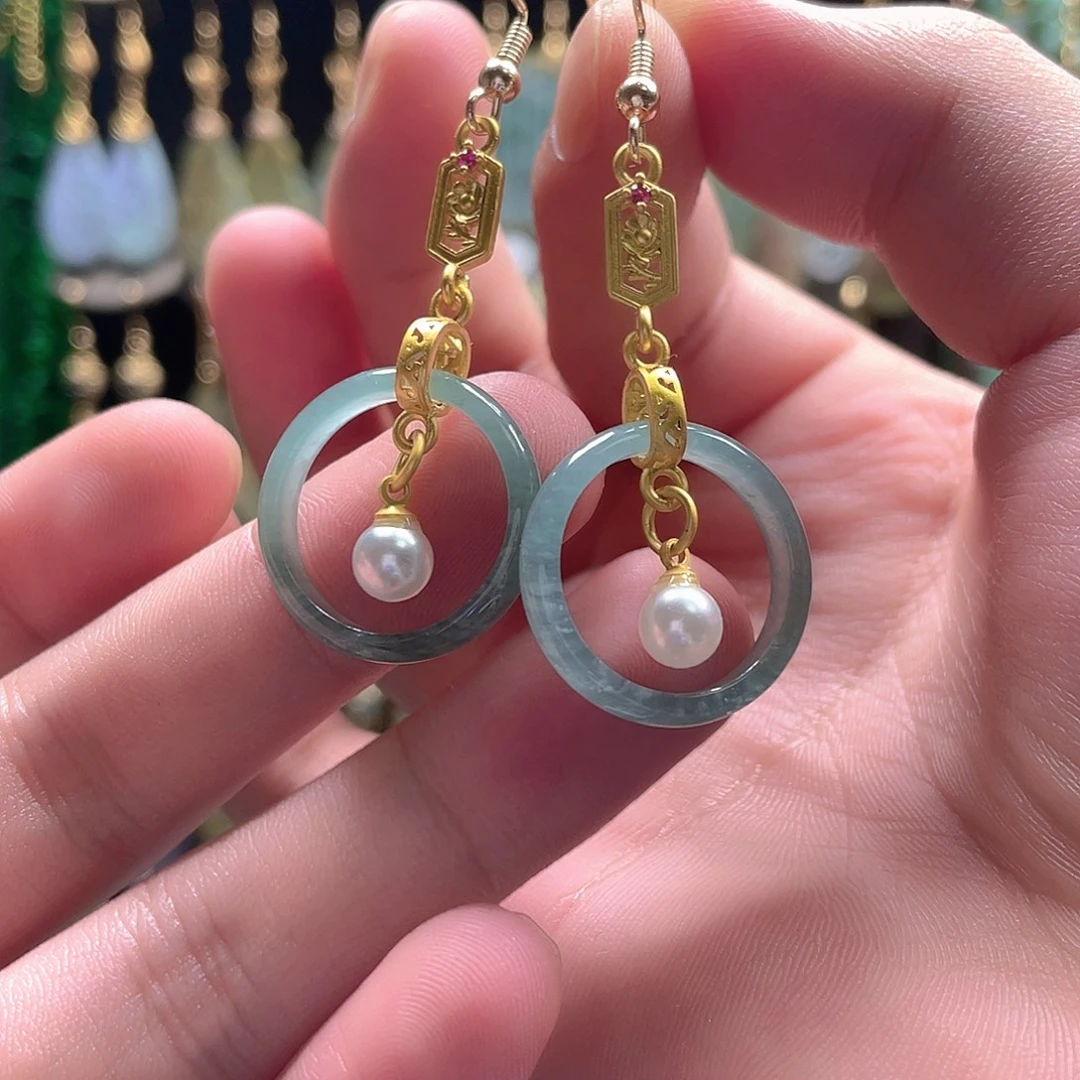 翡翠未镶嵌耳饰翡翠