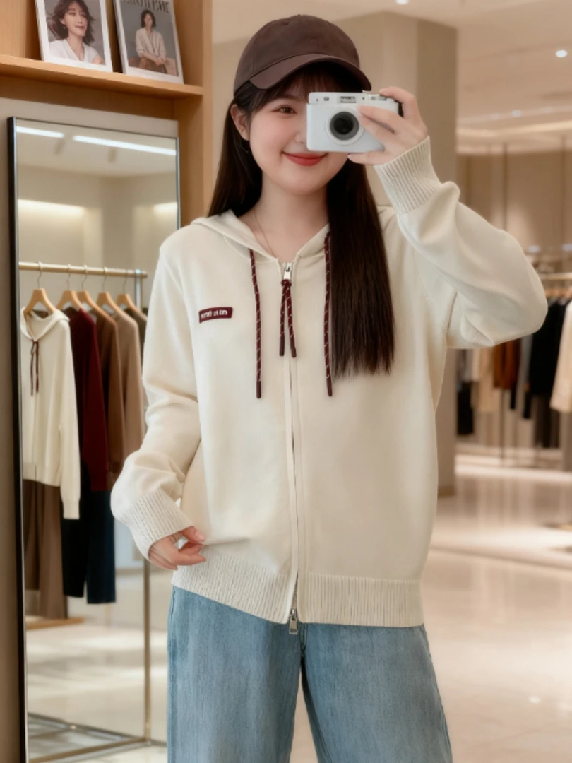 大码女装 胸106-126彩绳毛衣88111#