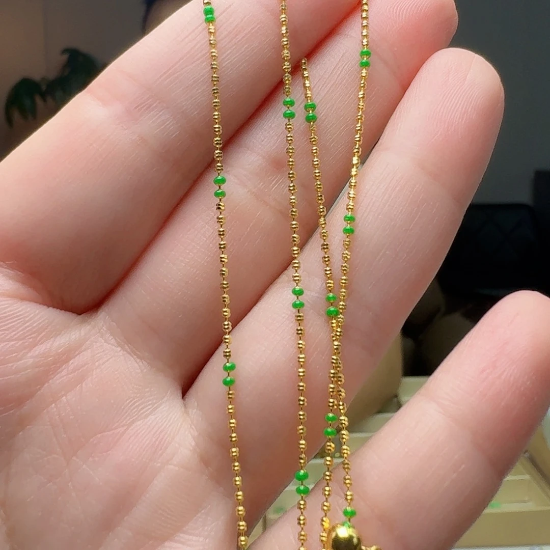 翡翠银S925镶嵌项链多样性发货其一