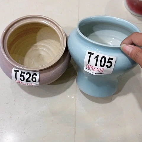 红陶景德镇手工工艺花盆-无孔