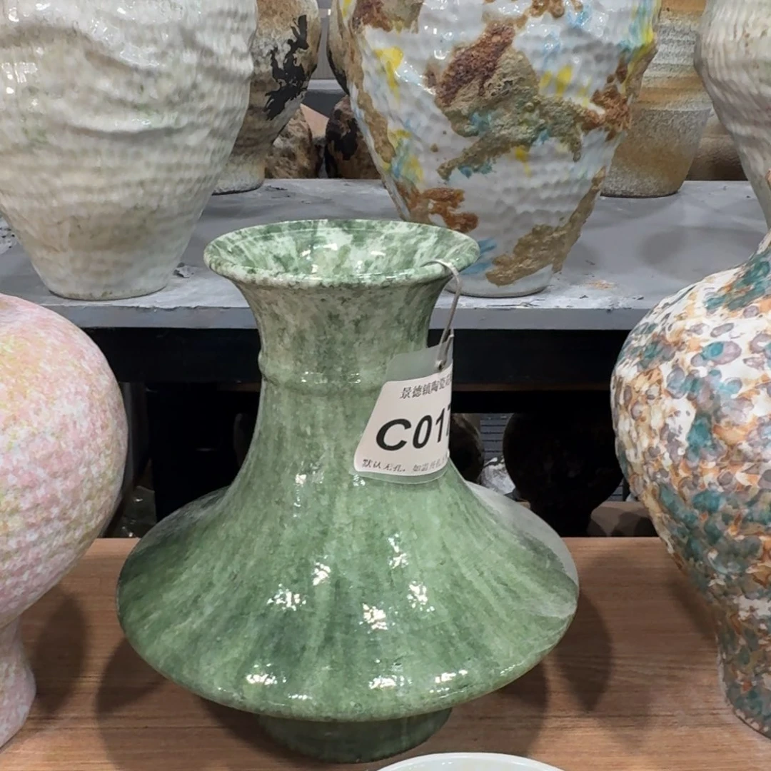 用***6景德镇高温花瓶陶瓷景德镇高温花瓶编码c017默认无孔